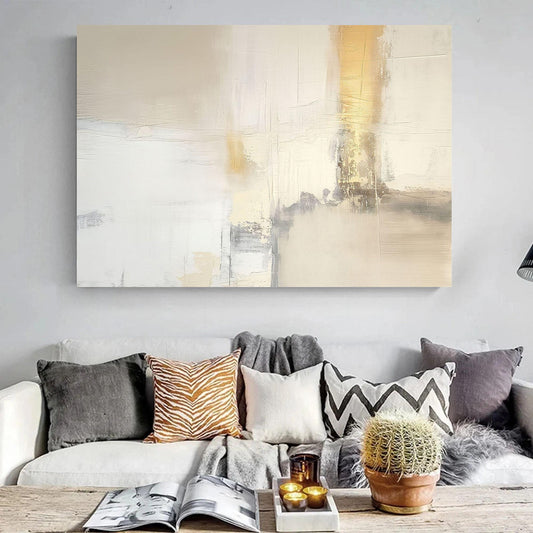 Neutral Abstract Canvas Wall Art or poster print. Minimalist neutral wall art contemporary textured painting printed. Large picture canvas