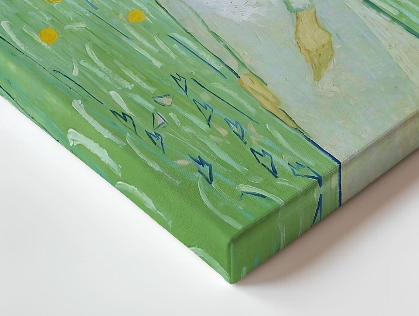 Close up of Girl in white by van Gogh canvas art printed