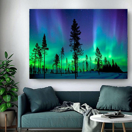 Northern Lights with Trees