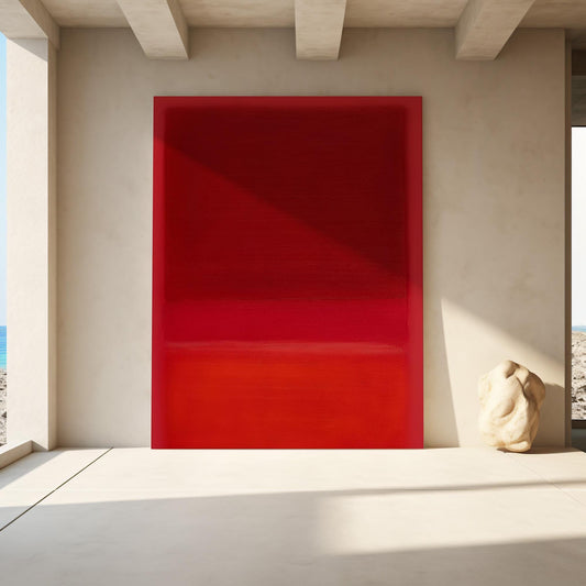 Mark Rothko Red Canvas Wall Art or Poster Print. Vibrant Rothko style red contemporary abstract art printed. Large Rothko abstract picture.