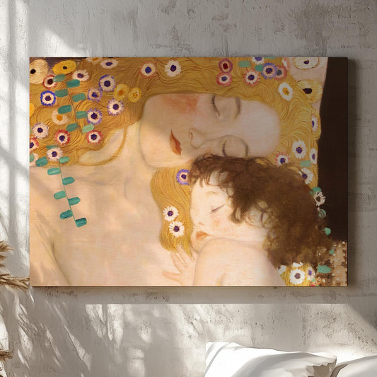 Gustav Klimt The Three Ages of Woman detail, Mother And Child Poster, Klimt Art, Famous Wall Art, Klimt Woman Canvas Art, Reproduction Art Printed