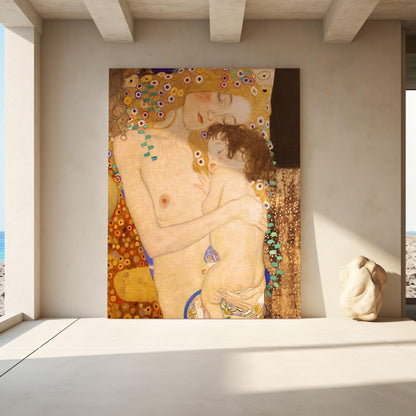 Gustav Klimt The Three Ages of Woman, Mother And Child Poster, Klimt Art, Famous Wall Art, Klimt Woman Canvas Art, Reproduction Art Printed