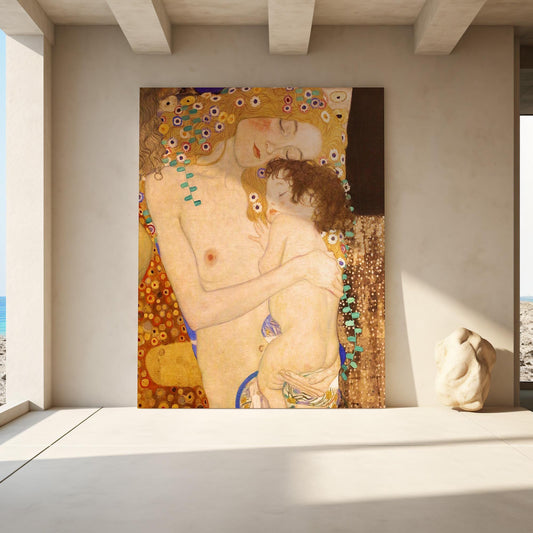 Gustav Klimt The Three Ages of Woman, Mother And Child Poster, Klimt Art, Famous Wall Art, Klimt Woman Canvas Art, Reproduction Art Printed