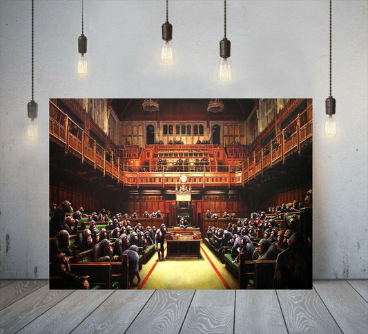 Banksy Chimps in Parliament