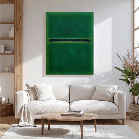 Mark Rothko Green Blue Canvas Wall Art or Art Print. Rothko style green contemporary abstract art printed. Large Rothko abstract picture.