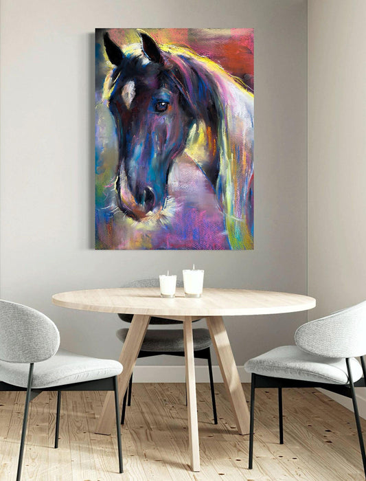 Pastel Horse Art Print – Soft Colourful Equine Wall Decor – Horse Lover Gift