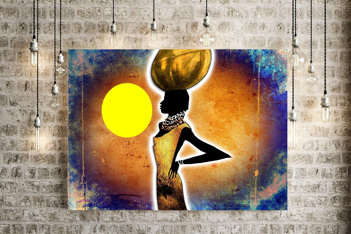 African Woman Golden Sun
