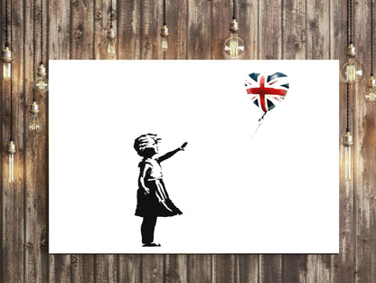 Banksy Girl with Union Jack Balloon
