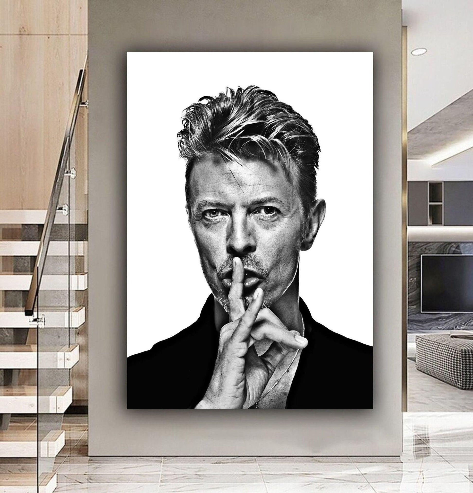 David Bowie Black and White Photo