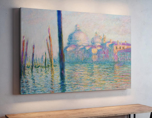 Monet Le Grand Canal wall art canvas or art print for home decor. Famous French Impressionist artist, Claude Monet, painting of Venice.