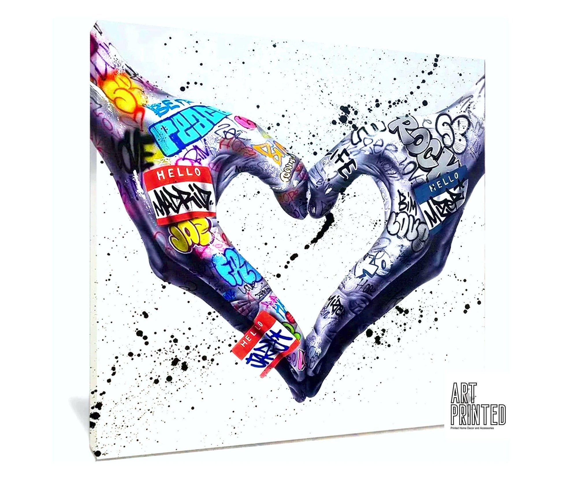 Graffiti Heart Hands Gesture