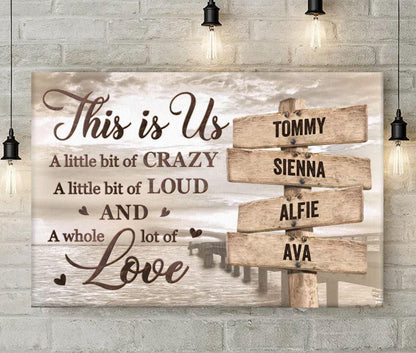Custom made Street Signs | Sign posts with your name | This is us family love personalised Wall Art Printed Canvas or Poster Print