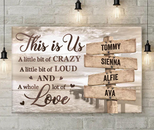 Custom made Street Signs | Sign posts with your name | This is us family love personalised Wall Art Printed Canvas or Poster Print